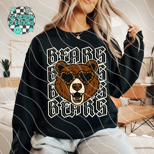 Bears Preppy Grunge Mascot PNG Digital Download