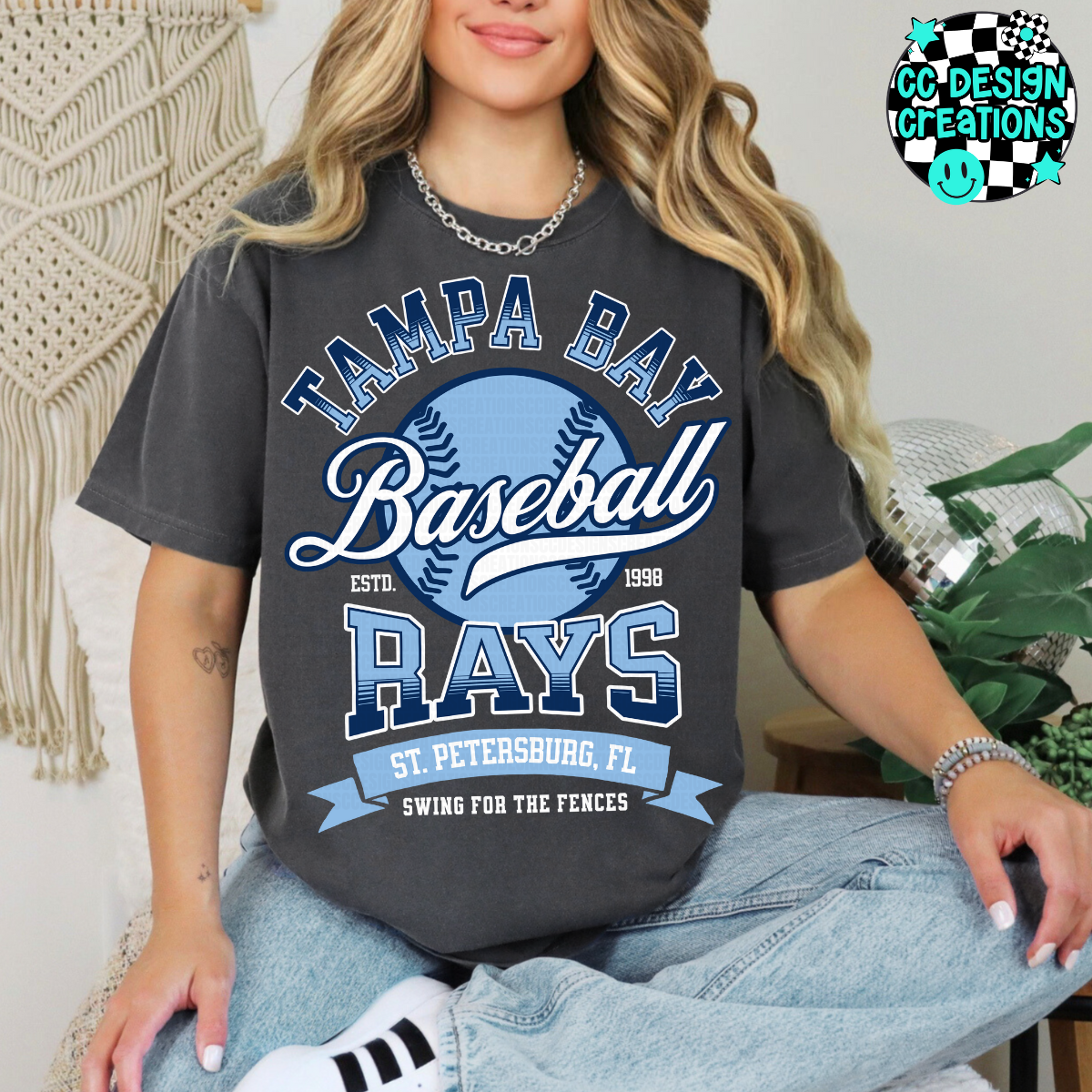 Rays Swing For The Fences Baseball PNG Digital Download