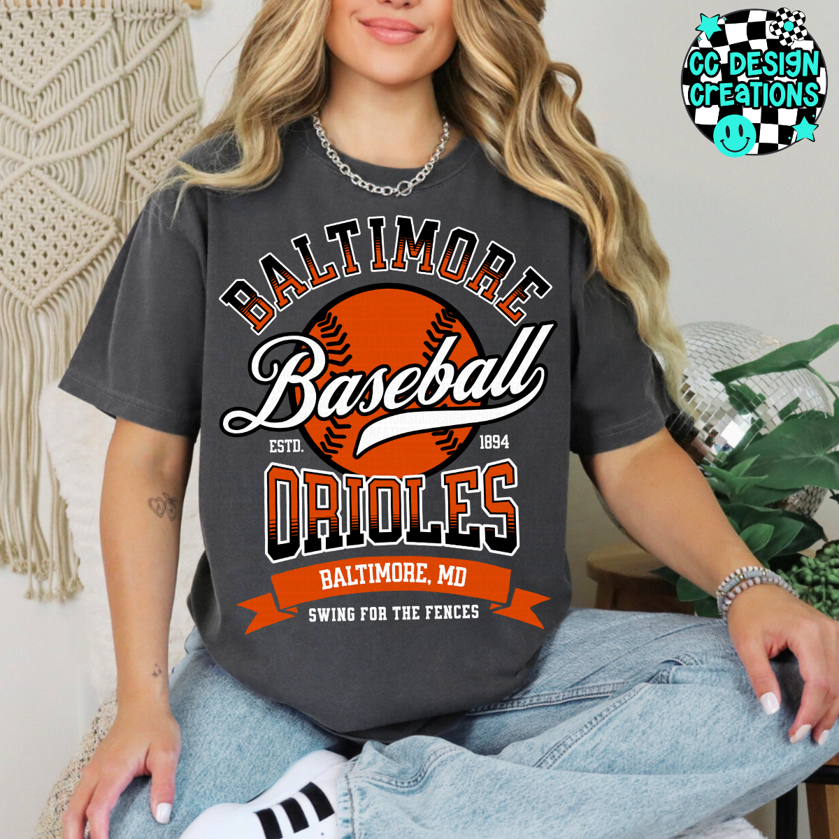 Orioles Swing For The Fences Baseball PNG Digital Download