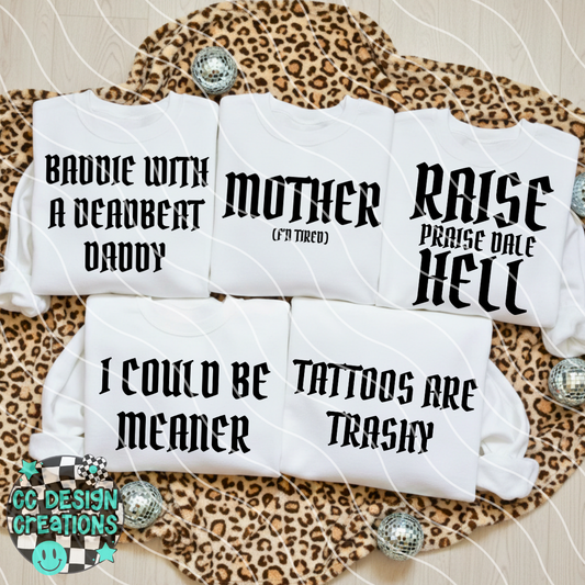 Snarky Old English Bundle PNG Digital Download