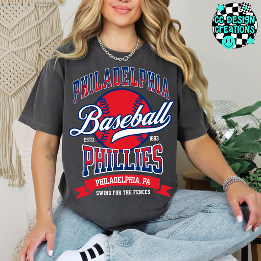 Phillies Swing For The Fences Baseball PNG Digital Download