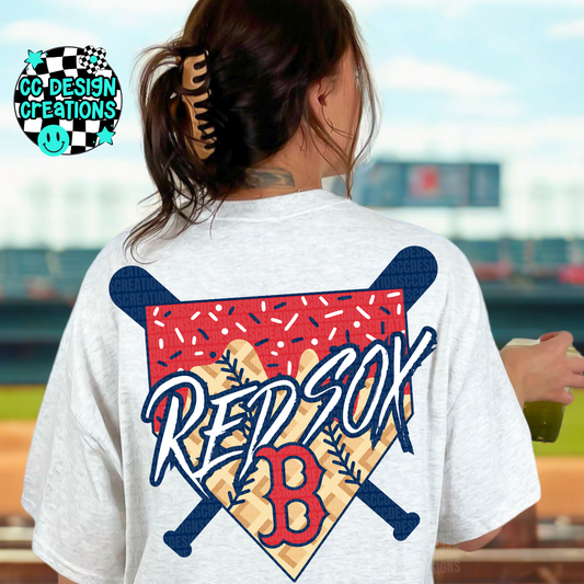 Red Sox Baseball Drip PNG Digital Download