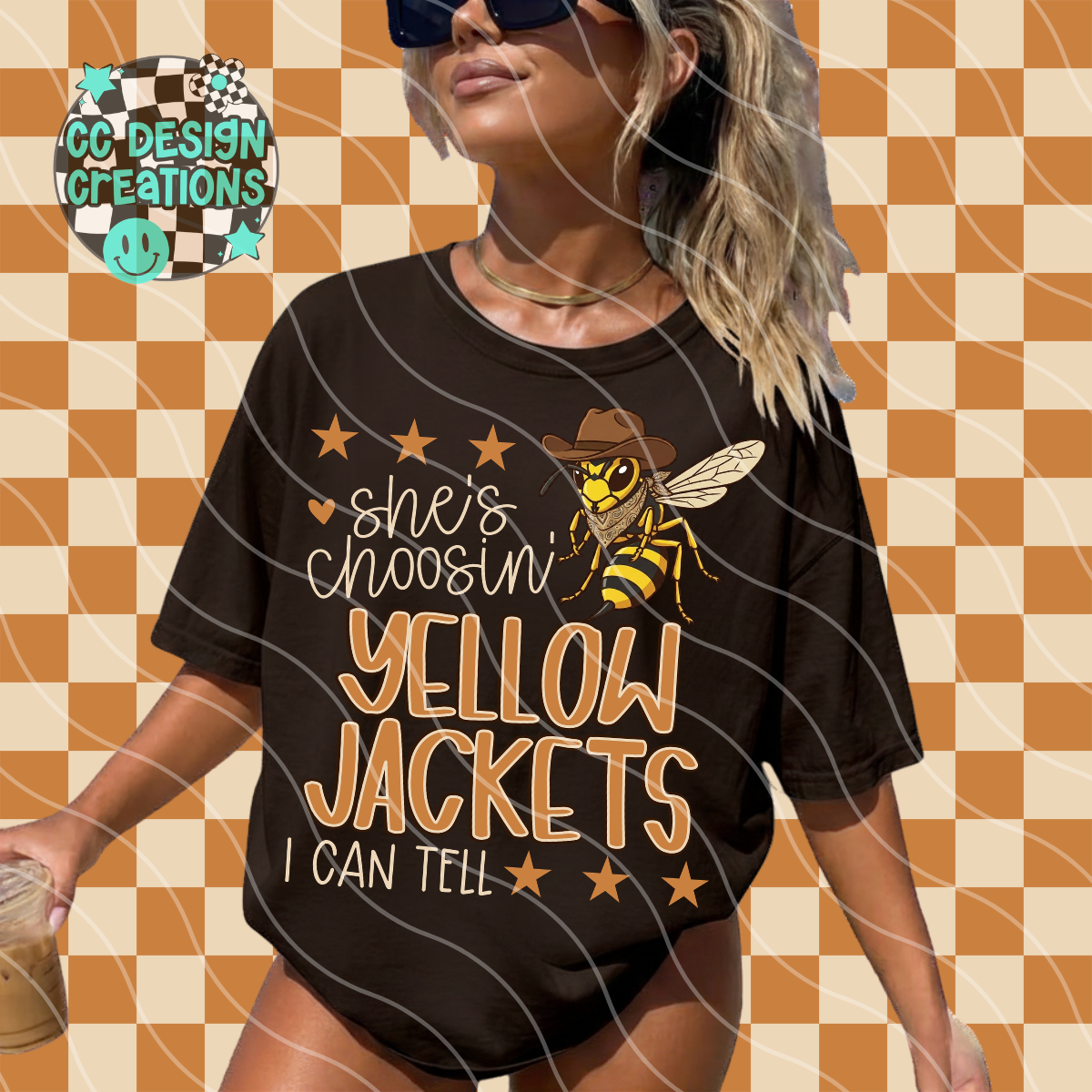 SHE'S CHOOSIN YELLOWJACKETS MASCOT PNG DIGITAL DOWNLOAD