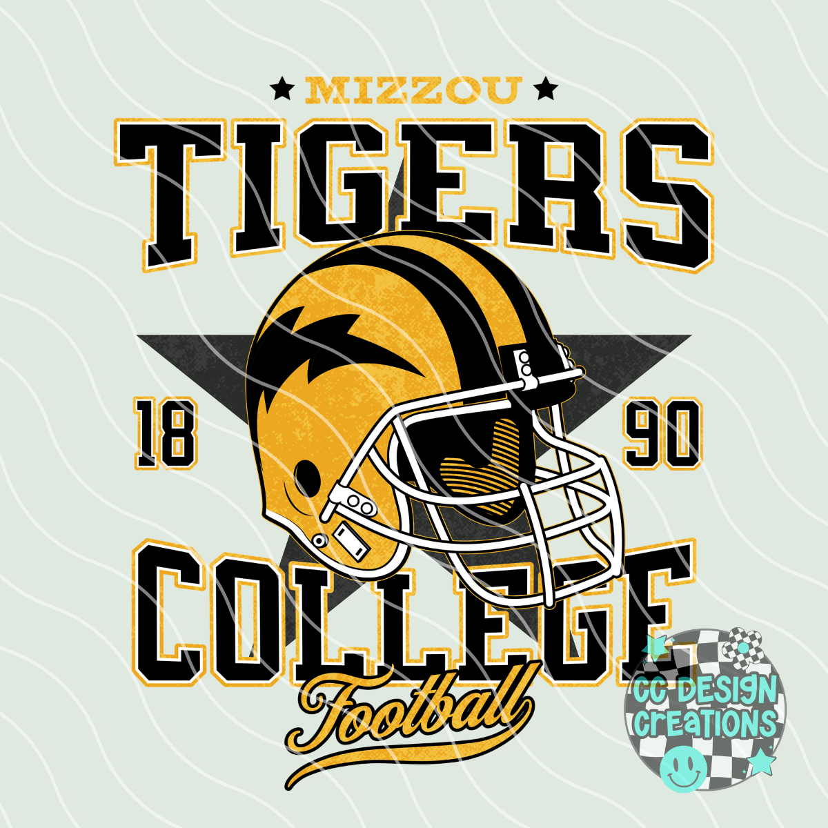 Retro All Star Mizzou Football PNG Digital Download