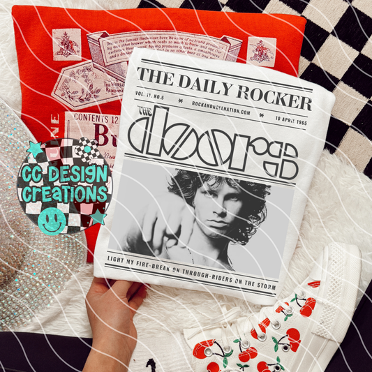 Rock N Roll Newspaper The Do ors PNG Digital Download