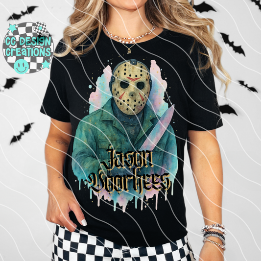 Jason Horror Watercolor PNG Digital Download