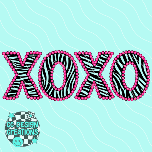 XOXO Zebra PNG Digital Download