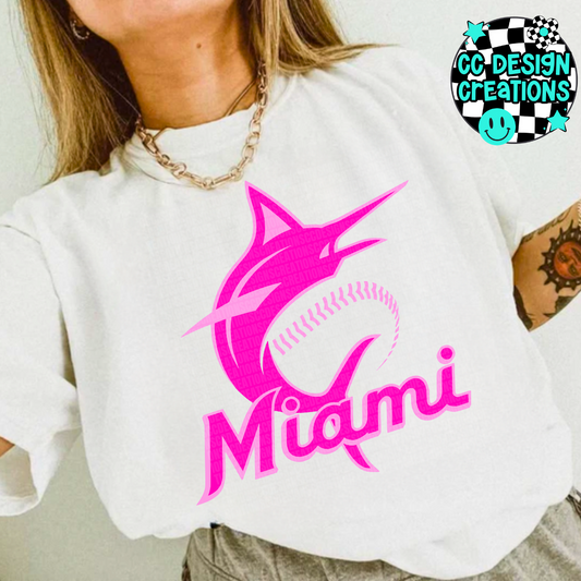 Marlins Preppy Pink PNG Digital Download