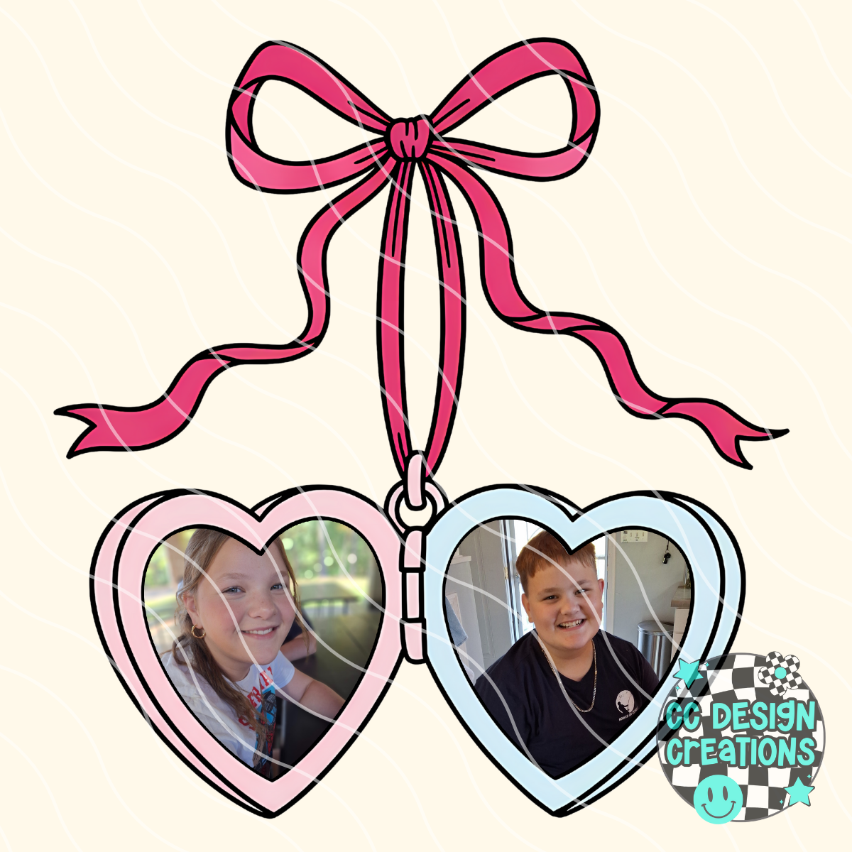 CUSTOM Heart Locket Boy & Girl PNG Digital Download