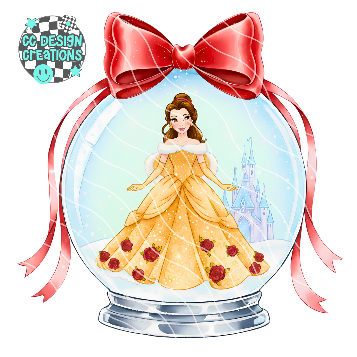 Winter Princess Snowglobe PNG Digital Download 6