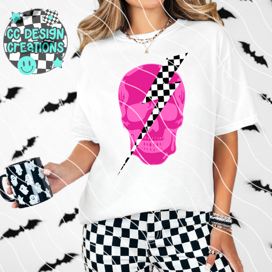 Pink Lightning Skull PNG Digital Download