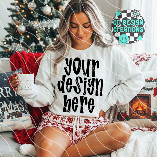 White Sweatshirt Christmas Mock 4