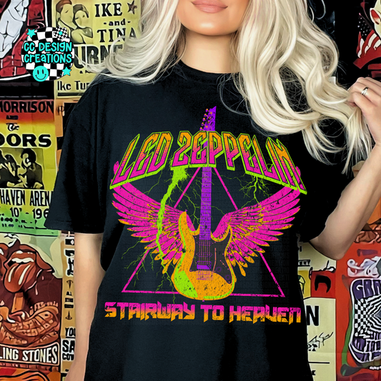 Neon Rocker Led Zep pelin PNG Digital Download