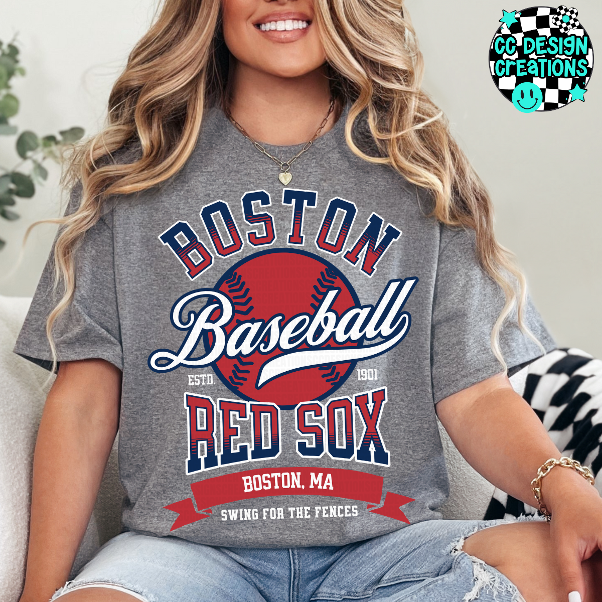 Red Sox Swing For The Fences Baseball PNG Digital Download