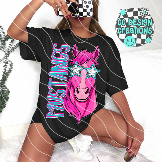 Mustangs Preppy Mascot PNG Digital Download