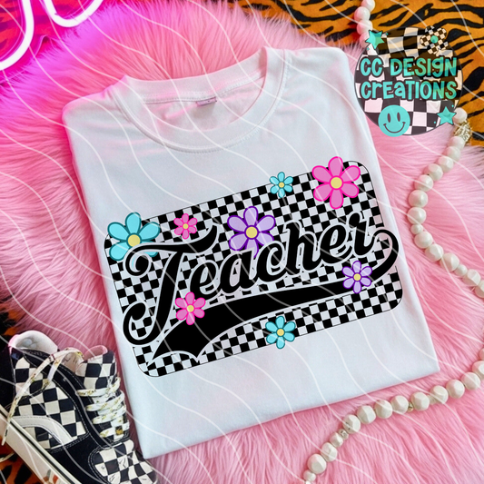 Teacher Retro Spring PNG Digital Download