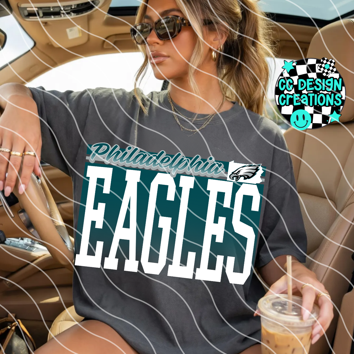 EAGLES RETRO GAME DAY FOOTBALL PNG DIGITAL DOWNLOAD