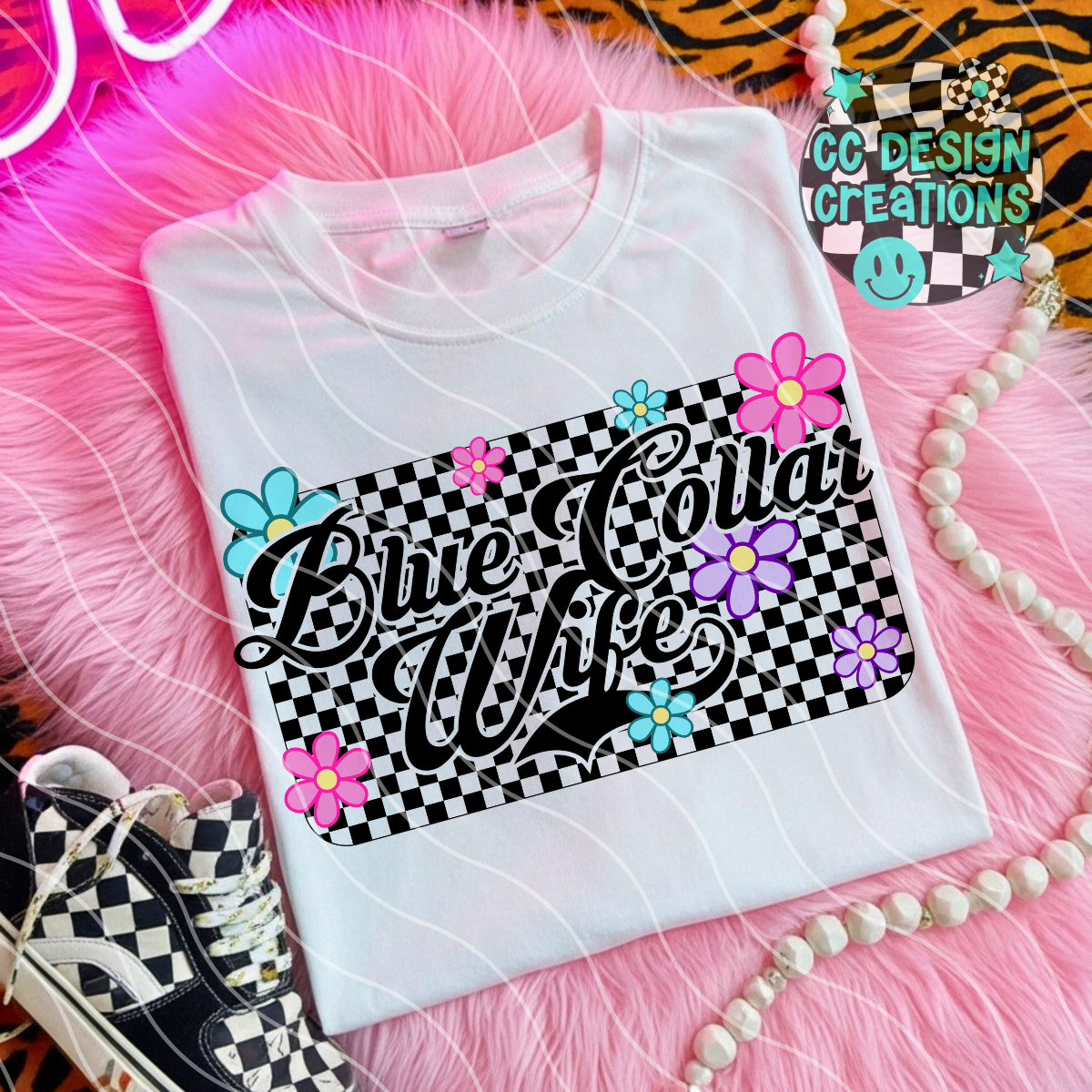 Blue Collar Wife Retro Spring PNG Digital Download