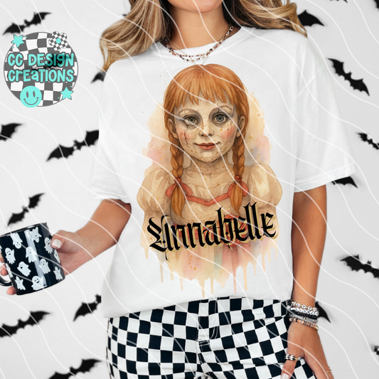 Annabelle Horror Watercolor PNG Digital Download