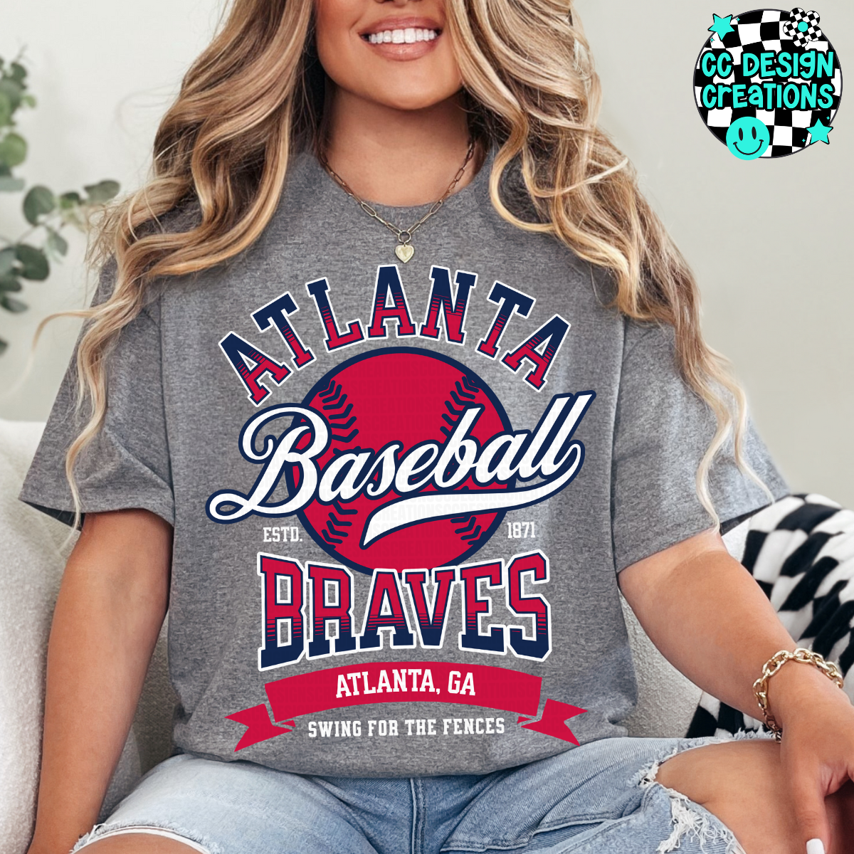 Braves Swing For The Fences Baseball PNG Digital Download