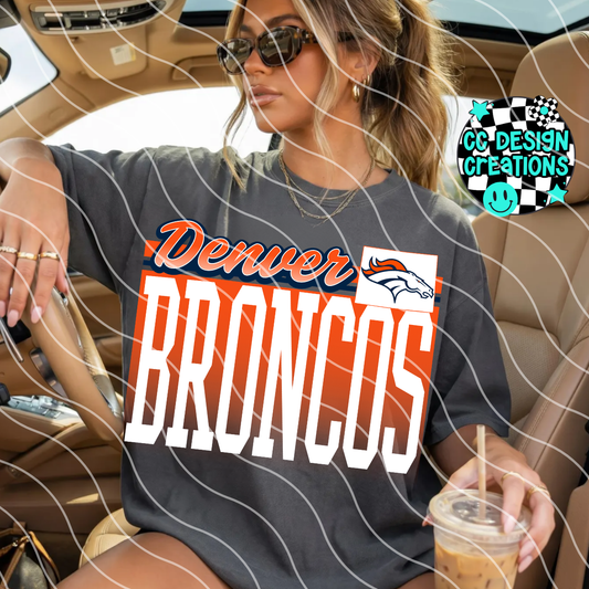 BRONCOS RETRO GAME DAY FOOTBALL PNG DIGITAL DOWNLOAD