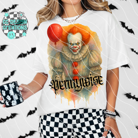 Penny wise Horror Watercolor PNG Digital Download
