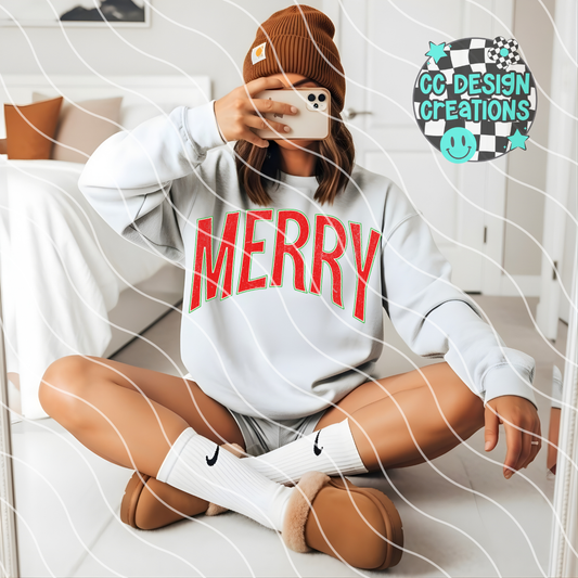 Merry Distressed PNG Digital Download