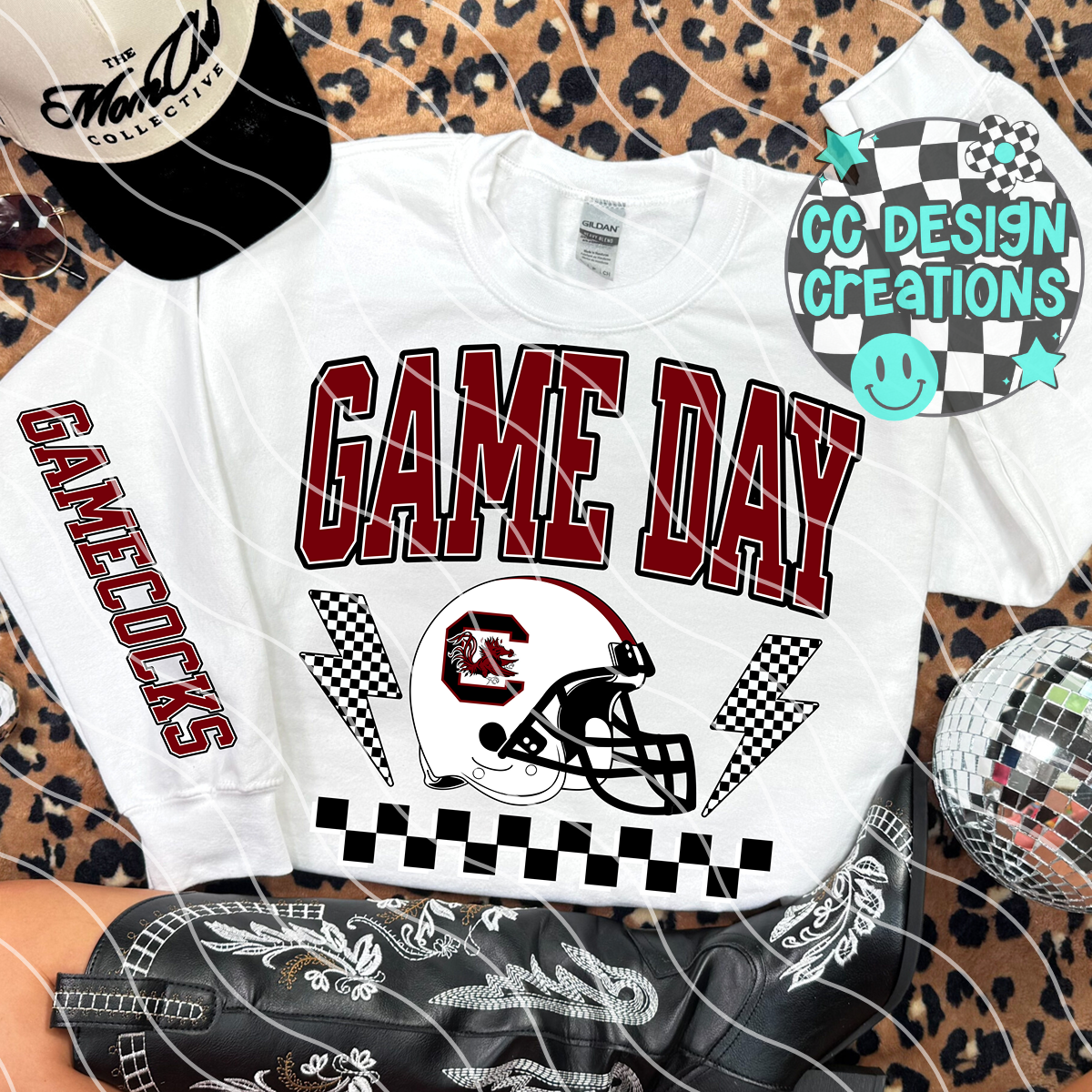 Gamecocks Game Day Retro Football PNG Digital Download