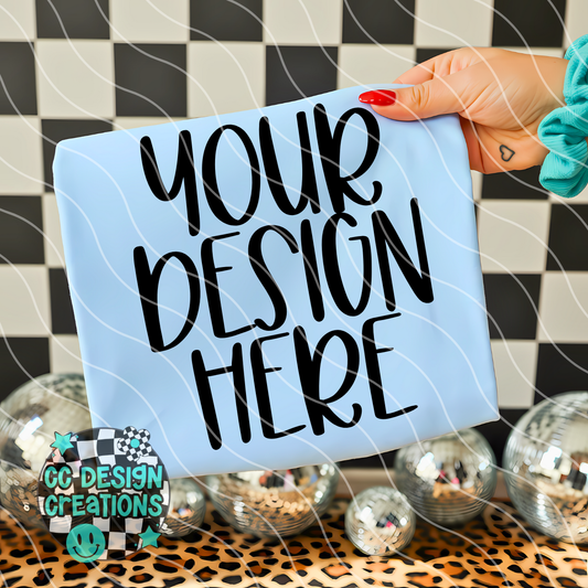 Light Blue Tee Leopard MOCK