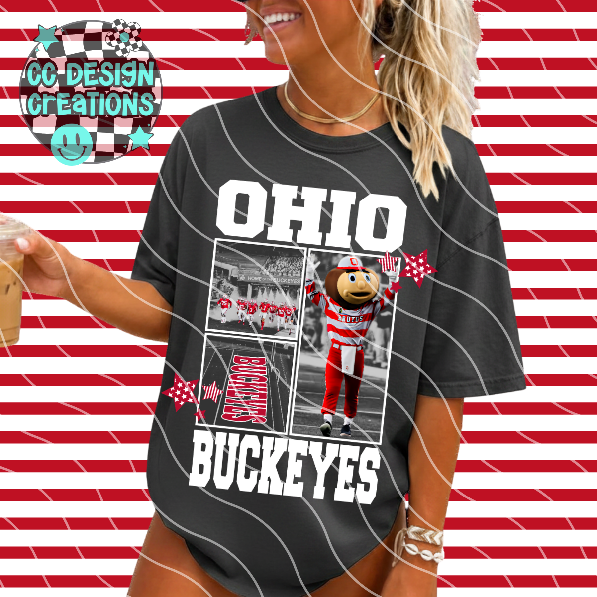 OHIO FOOTBALL COLLAGE PNG DIGITAL DOWNLOAD (WHITE + BLACK INCLUDED)