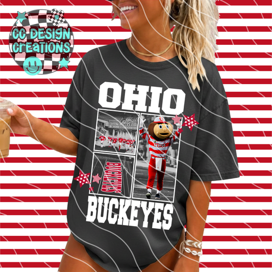 OHIO FOOTBALL COLLAGE PNG DIGITAL DOWNLOAD (WHITE + BLACK INCLUDED)