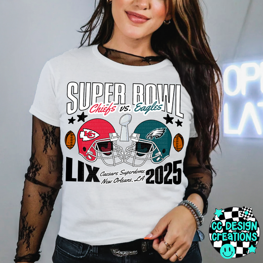 2025 Super Bowl Chiefs Eagles PNG Digital Download - Black