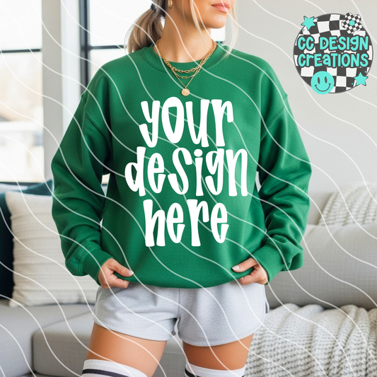 Green Sweatshirt Casual MOCK