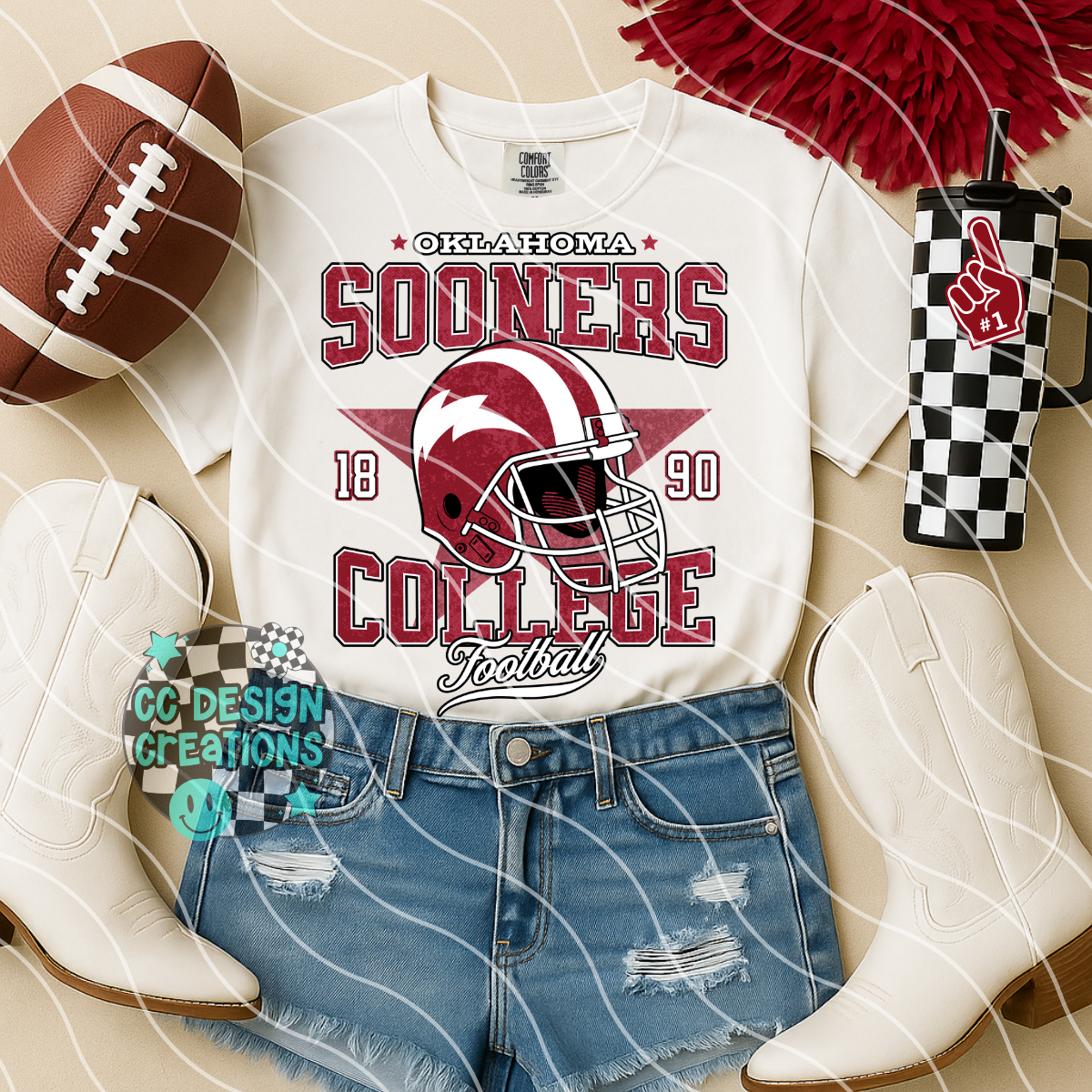 Retro All Star Sooners Football PNG Digital Download