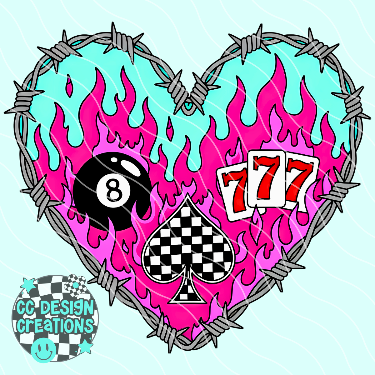 Barbwire Heart PNG Digital Download