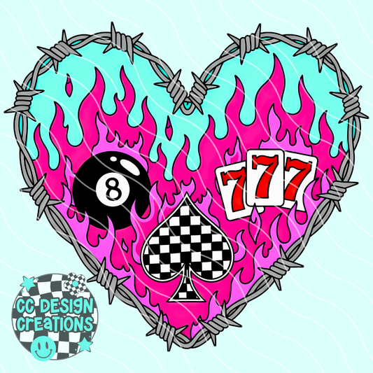 Barbwire Heart PNG Digital Download