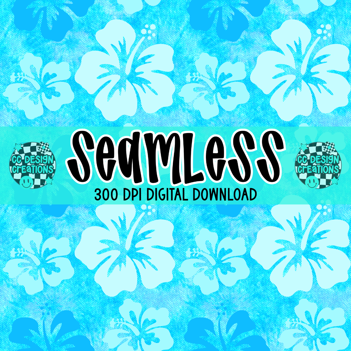 HIBISCUS SEAMLESS PNG Digital Download