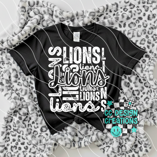 Lions Type Collage PNG Digital Download