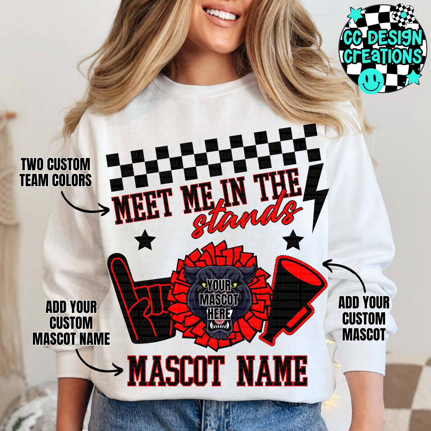 CUSTOM Meet Me In The Stands Cheer School Spirit PNG Digital Download