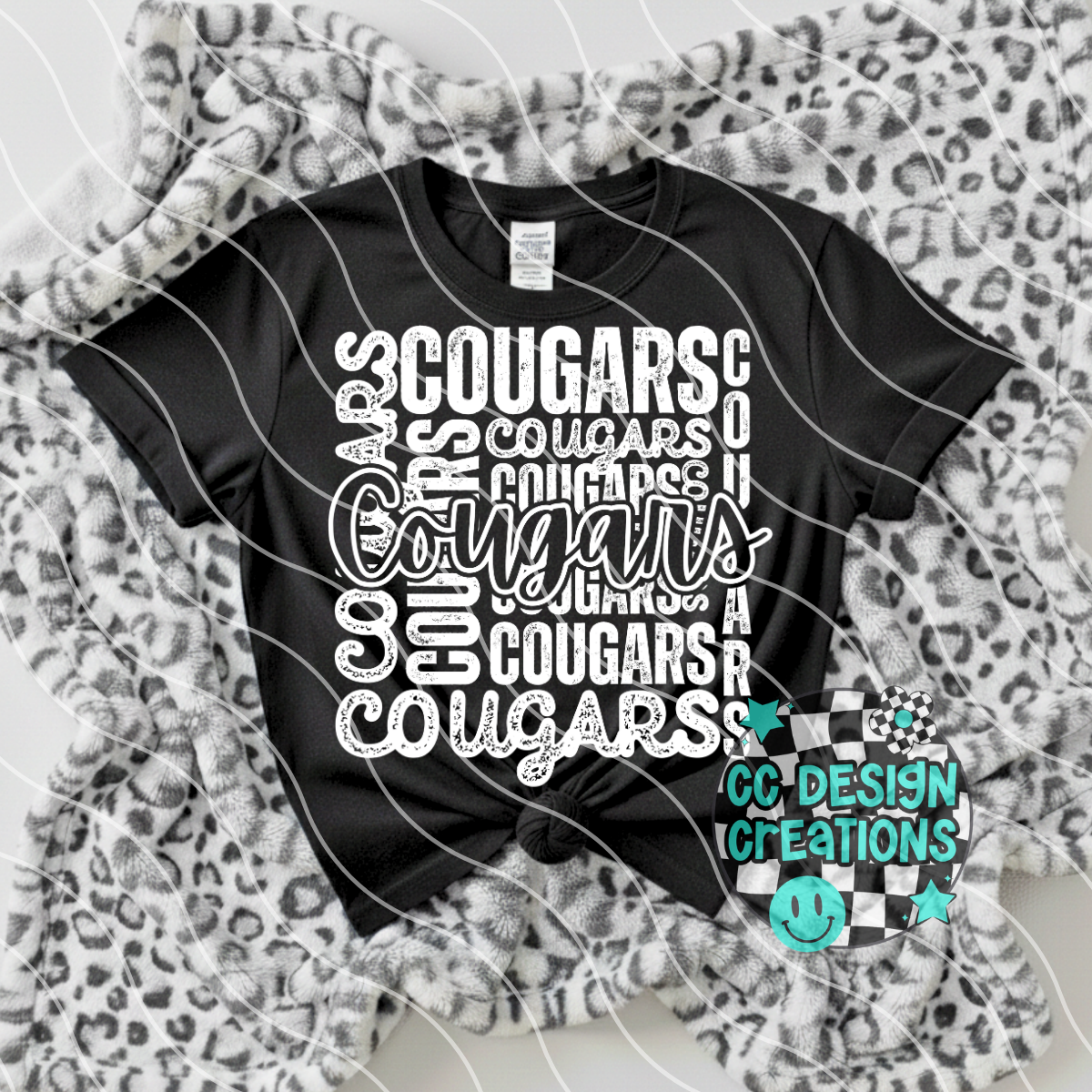 Cougars Type Collage PNG Digital Download