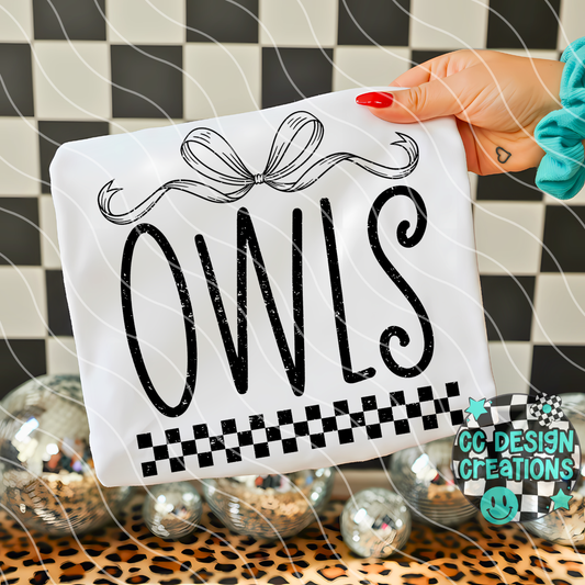 Owls Distressed Mascot PNG Digital Download
