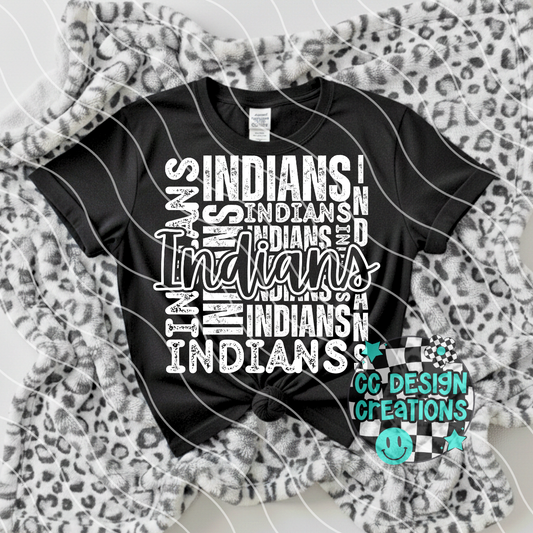 Indians Type Collage PNG Digital Download