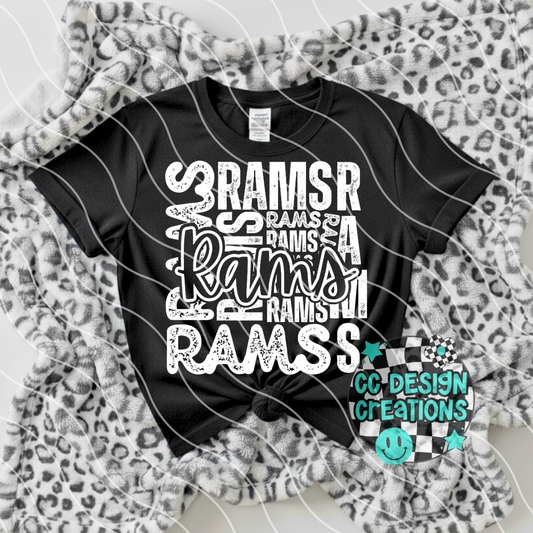 Rams Type Collage PNG Digital Download