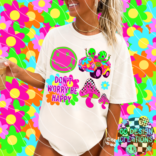 DONT WORRY BE HAPPY PNG DIGITAL DOWNLOAD