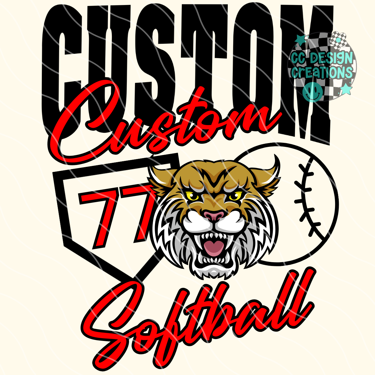 CUSTOM Softball Mascot PNG Digital Download