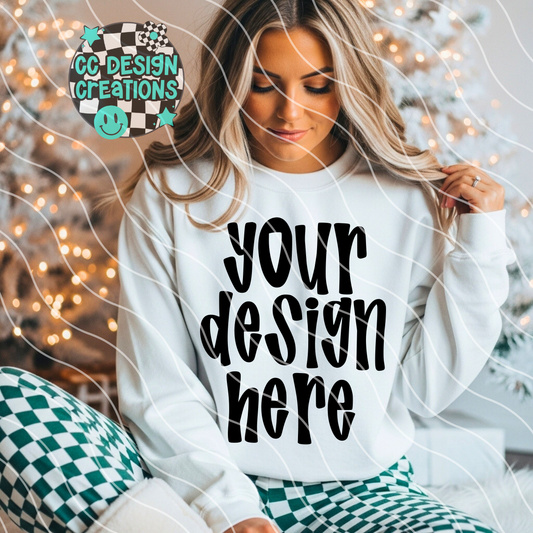 White Sweatshirt Christmas Mock 6