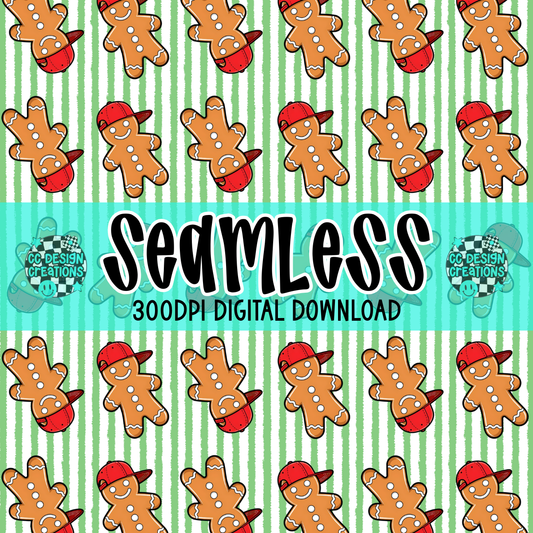 Gingerbread Dude SEAMLESS PNG Digital Download