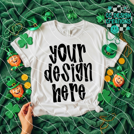 White Tee St Pattys MOCK