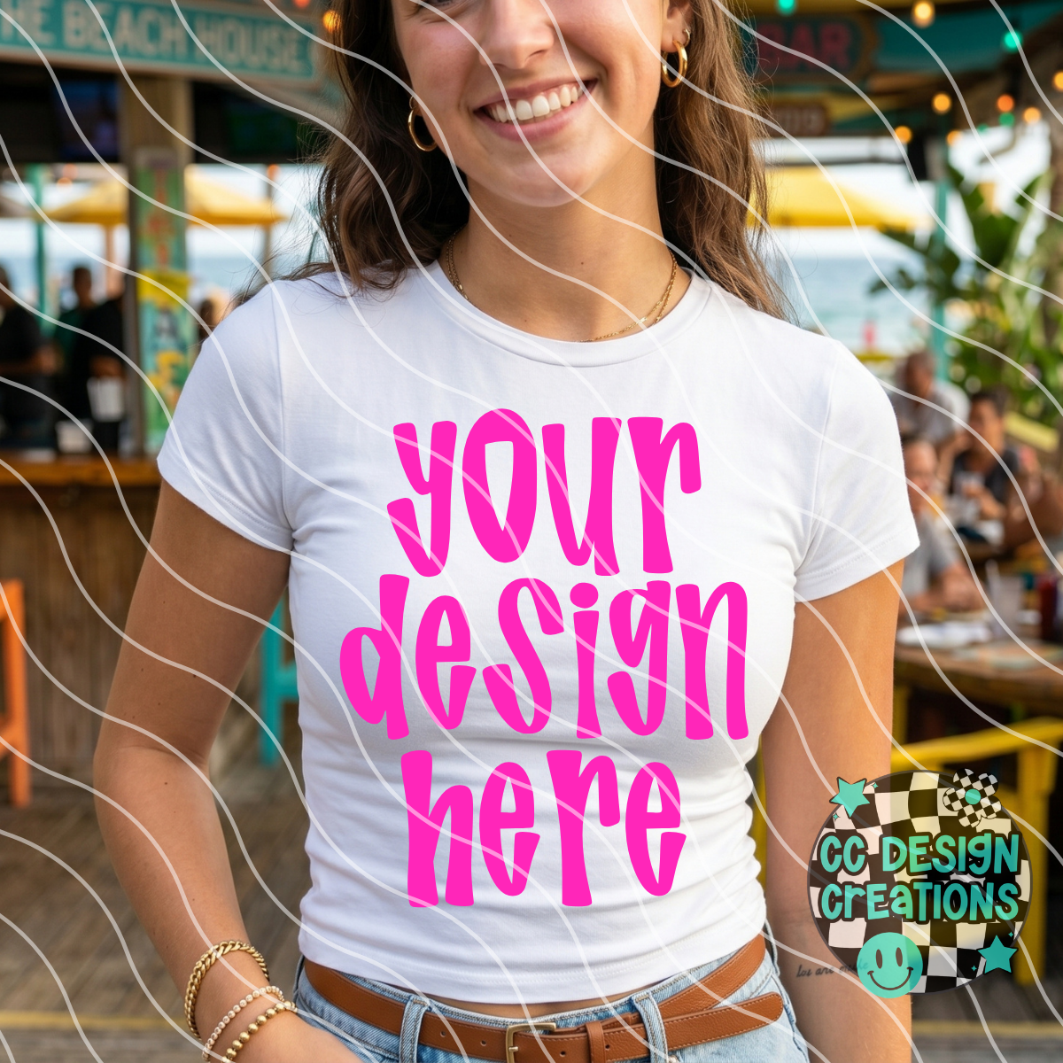 BEACHSIDE WHITE TEE MOCK