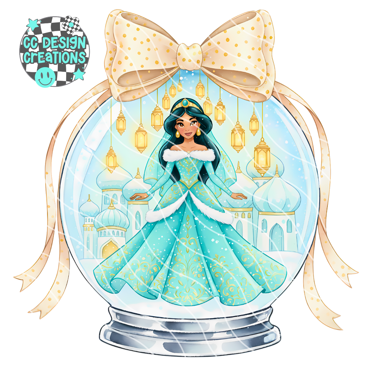Winter Princess Snowglobe PNG Digital Download 7